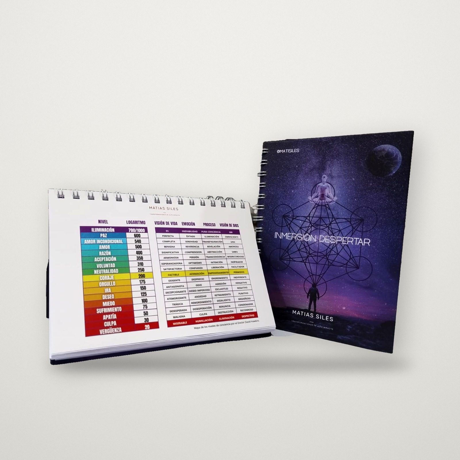 Calendario de escritorio anillado con parante y hojas impresas