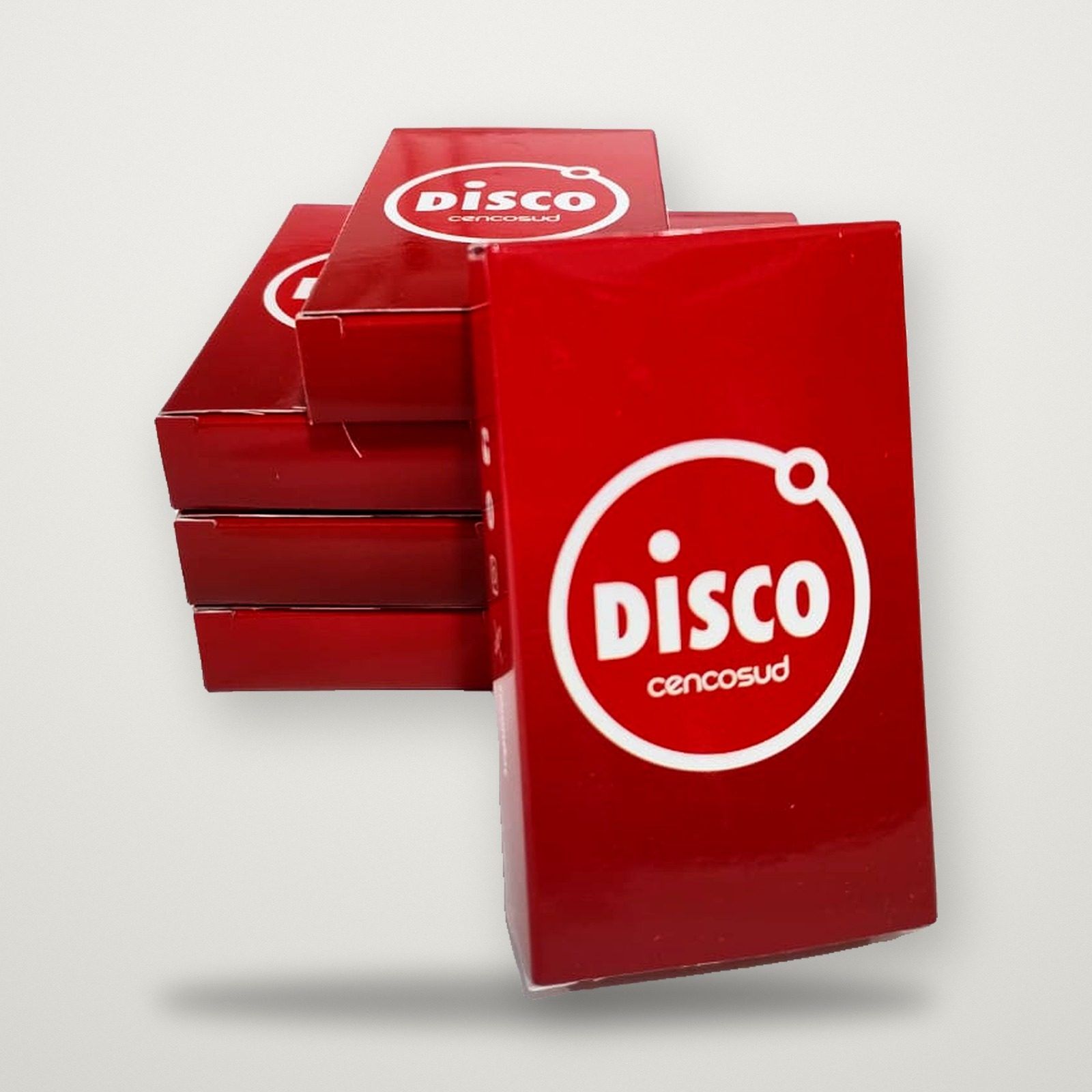 Mazos de cartas rojos con estuche personalizado para Disco