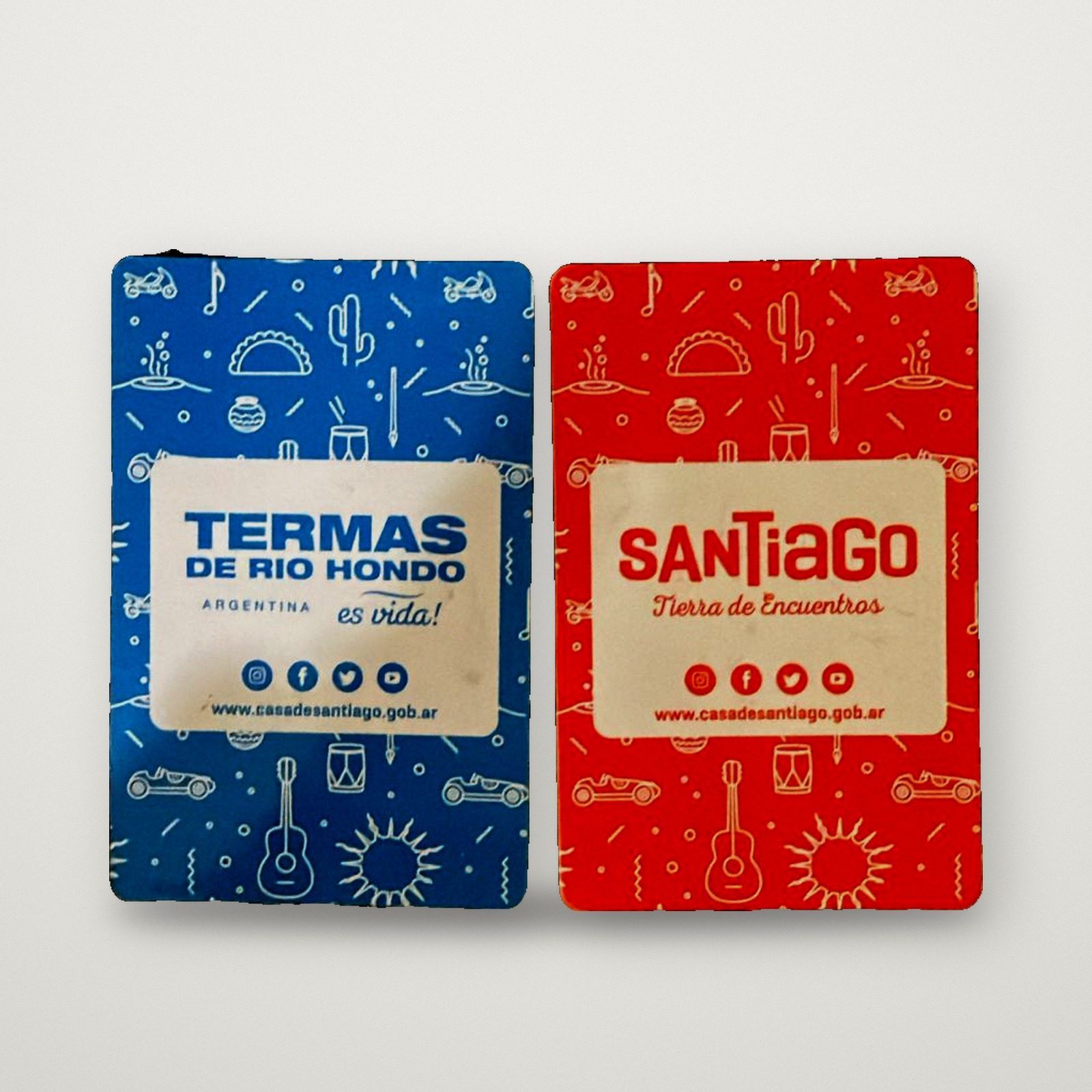 Mazos de cartas de turismo para Termas de Río Hondo y Santiago del Estero