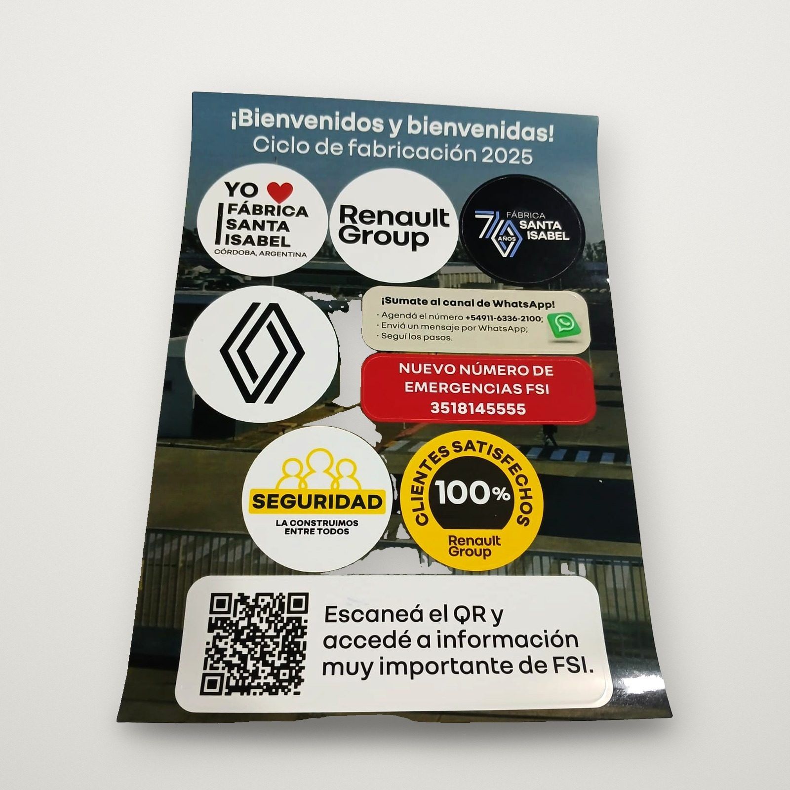 Plancha de stickers troquelados con logos de Renault
